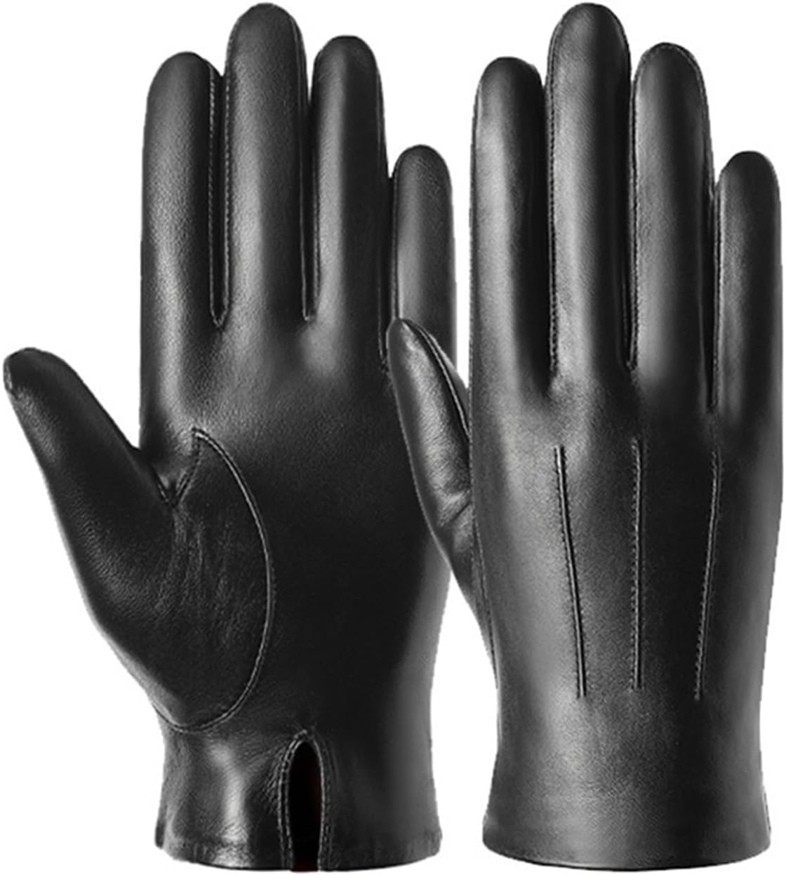 小さな店] シープスキン手袋男性用本革タッチスクリーン男性のミトン冬