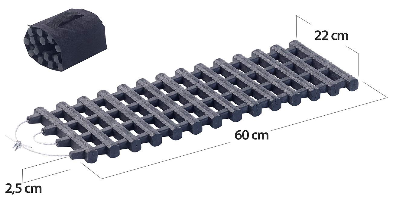 Lescars Anfahrtshilfe: 2er-Set Kfz-Anfahrhilfen mit Tragetasche, 60 x 22 cm (Pkw Anfahrhilfe Schnee, Winter Anfahrhilfe Auto, EIS)