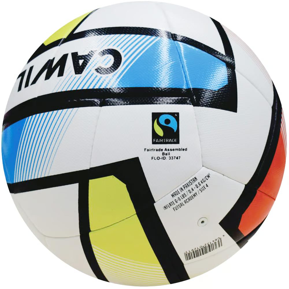 Cawila Academy Futsal Hybrid Größe 4, Fairtrade-zertifizierter Futsalball, Hybrid-Technologie, Indoor Trainings- & Matchball mit reduziertem Sprungverhalten