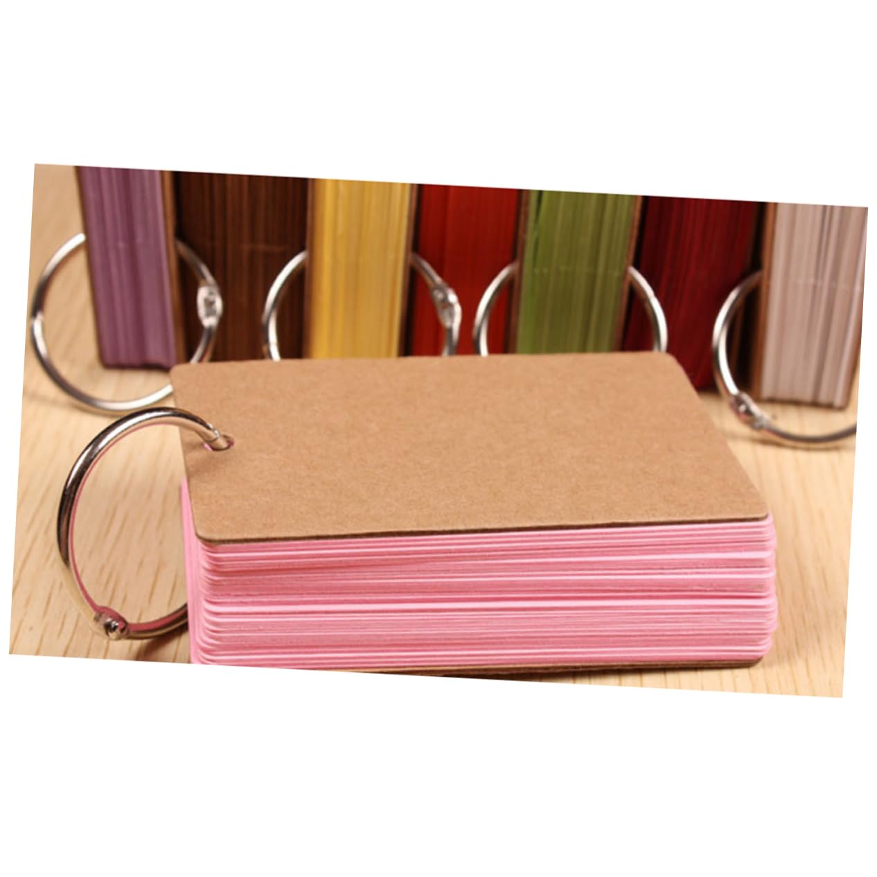 Ciieeo Einschulung Deko 6 Stück Karteikarten aus Papier mit Binder Ring Design Einfache Notizblöcke und Leere Karteikarten für Schule und Schüler Zufällige Farbe