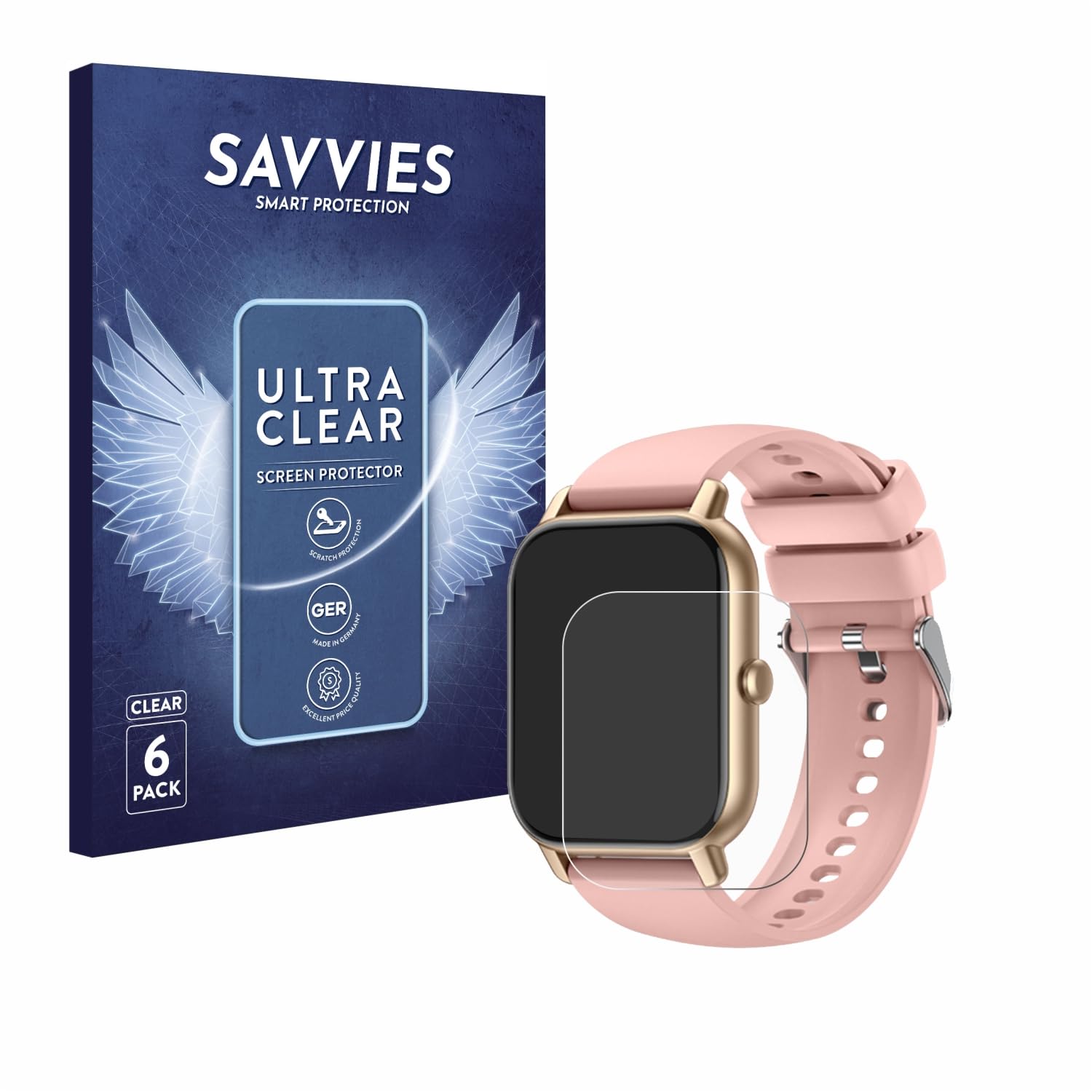 Savvies 6 Pack Screen Protector compatible with Nerunsa P66D / P66B / P66E / P66DMB / P66RD 1.85" Protection Film Clear