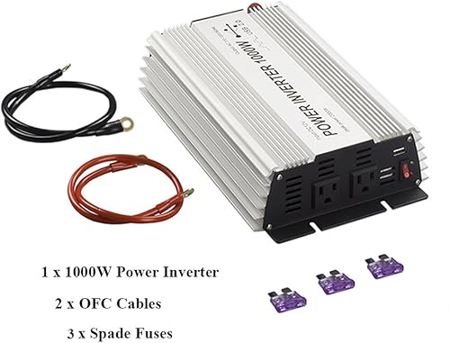 Miniatura 11 de Inversor de corriente de 200 W CC 12 V, salida 110 V-120 V AC inversor de coche con adaptador de coche USB