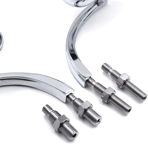 Miniatura 7 de HONGK - Mini espejos ovalados cromados personalizados compatibles con Harley Davidson Sportster Dyna Softail [B01C0SS5M4]