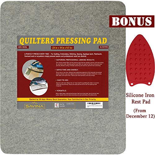 24" x 18" Wool Pressing Pad - Quilting Ironing Pad by Savina. Take