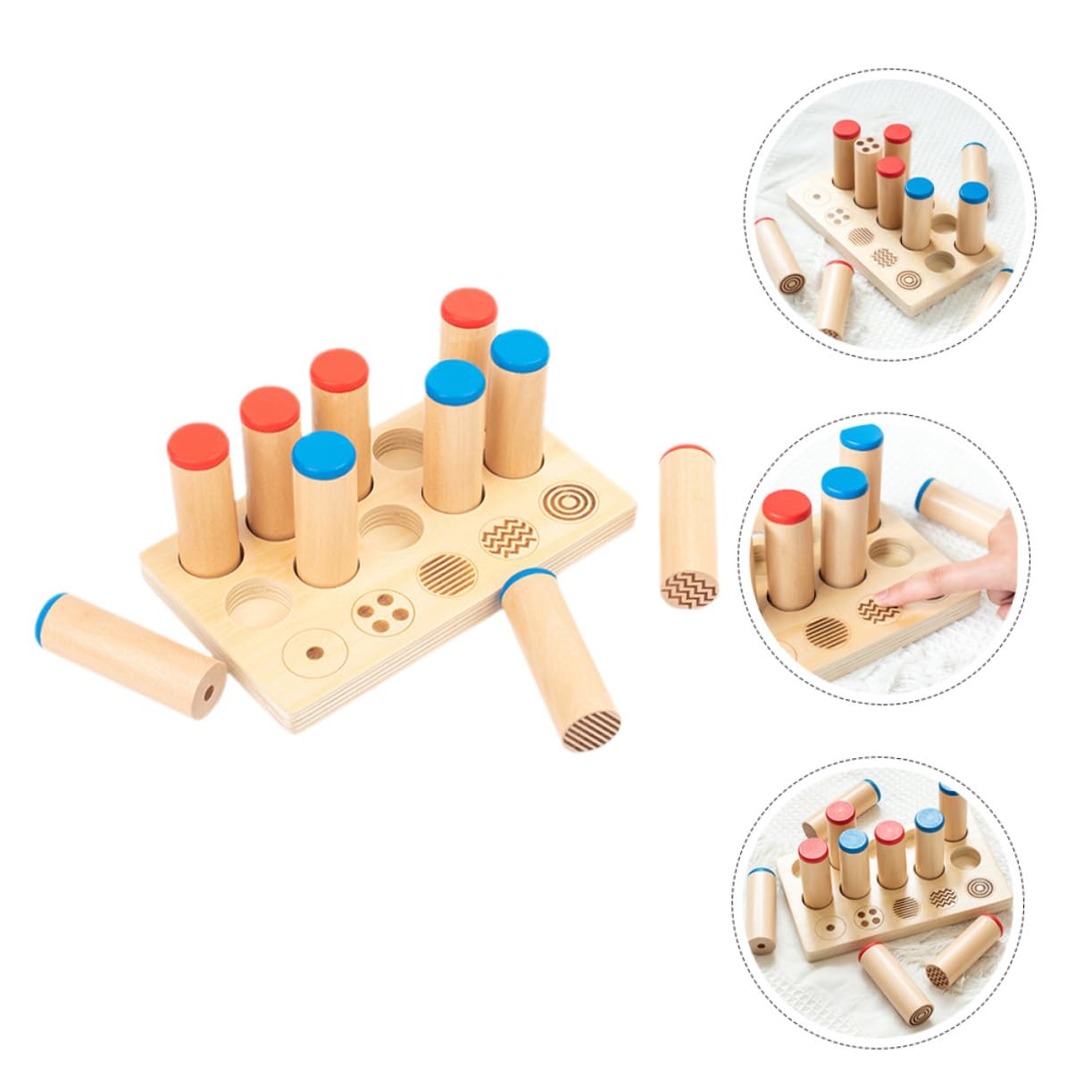 Juguete de Cilindros de Sonido Montessori, 1 Juego de Madera