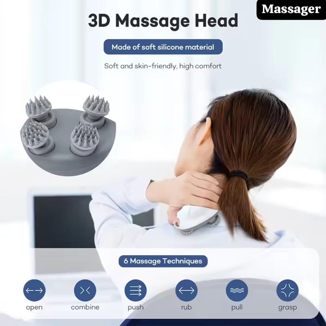 4 rotating massage head with gopinathecom electric scalp massage | Child development, relief from stress, wireless USB rechargeable head massage for relaxation | 3-speed vibration and 15 minutes auto timer 4 rotating massage head with gopinathecom electric scalp massage | Child development, relief from stress, wireless USB rechargeable head massage for relaxation | 3-speed vibration and 15 minutes auto timer