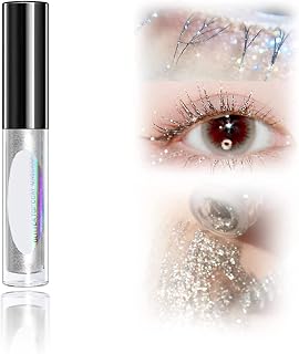 Diamond Glitter Mascara Topper, 4D Glitter Lash Mascara,Waterproof and Smudge-Proof Sparkling Diamond Mascara,Quick-Drying Glitter Eyelash Cream Curling Long Lasting Eyelashes for Women Girls (#1)