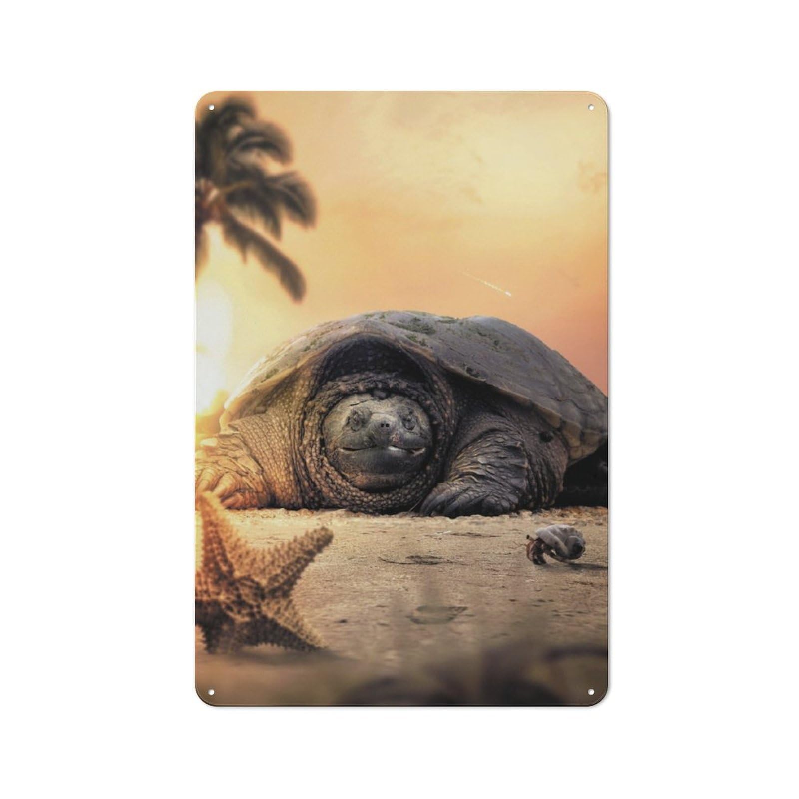 The Tortoise Metal Wall Plaque 30x20cm, Simple Retro Office Wall Decor for Office, Study, Studio Or Hallway