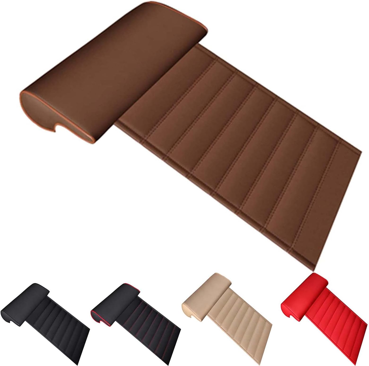 Car Seat Extension Cushion Universal Car Seat Leather Leg Pad Automobile Support Extension Mat Leg Rest Extended Cushion Knee Pad for Cars Buses Trains Office Home,Brown