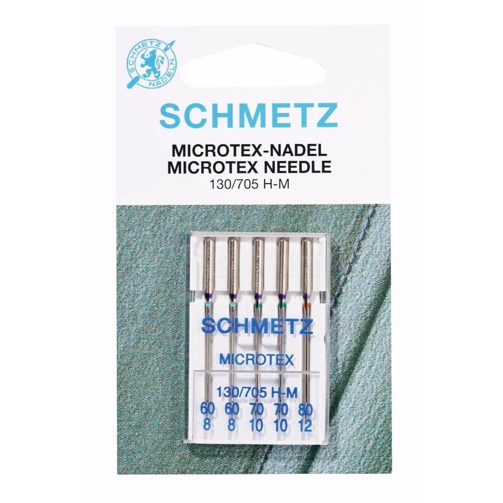 SCHMETZ Microtex (Sharp) Sewing Machine Needles, Assorted Sizes 60/8, 70/10 & 80/12