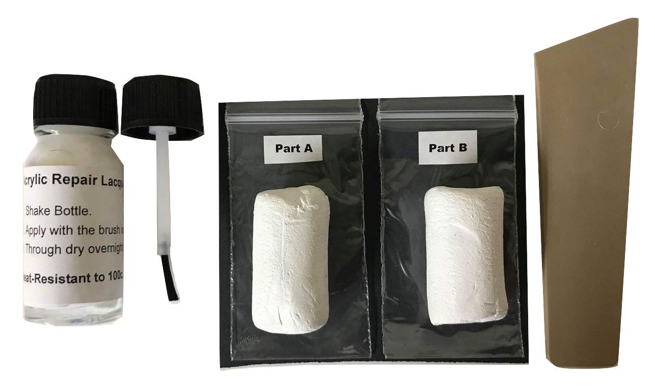 Kitchen Splashback Epoxy Repair Putty Kit - Repairs Chips, Cracks & Similar Damage. (White)