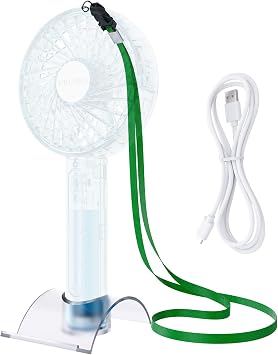 Accessories Kit for Handheld Fan with 1 Holder, 1 Green Lanyard and 1 USB Cable USB to Type-C - the Fan is   Included