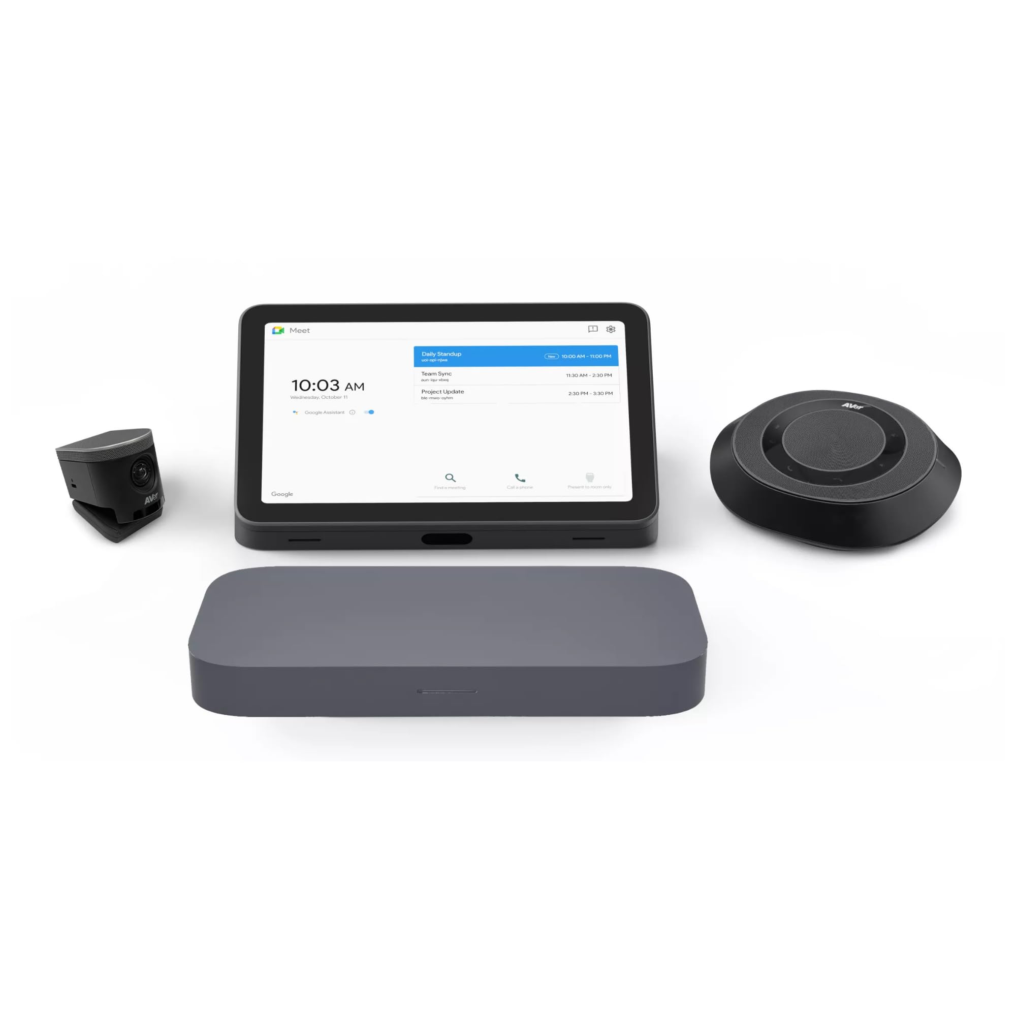 ASUS Google Meet GQE20A - S/M Room Kit - zestaw do wideokonferencji (kamera ePTZ UHD, zestaw głośnomówiący, konsola z ekranem dotykowym) | 90MS02U2-M00030 | 4711387800492