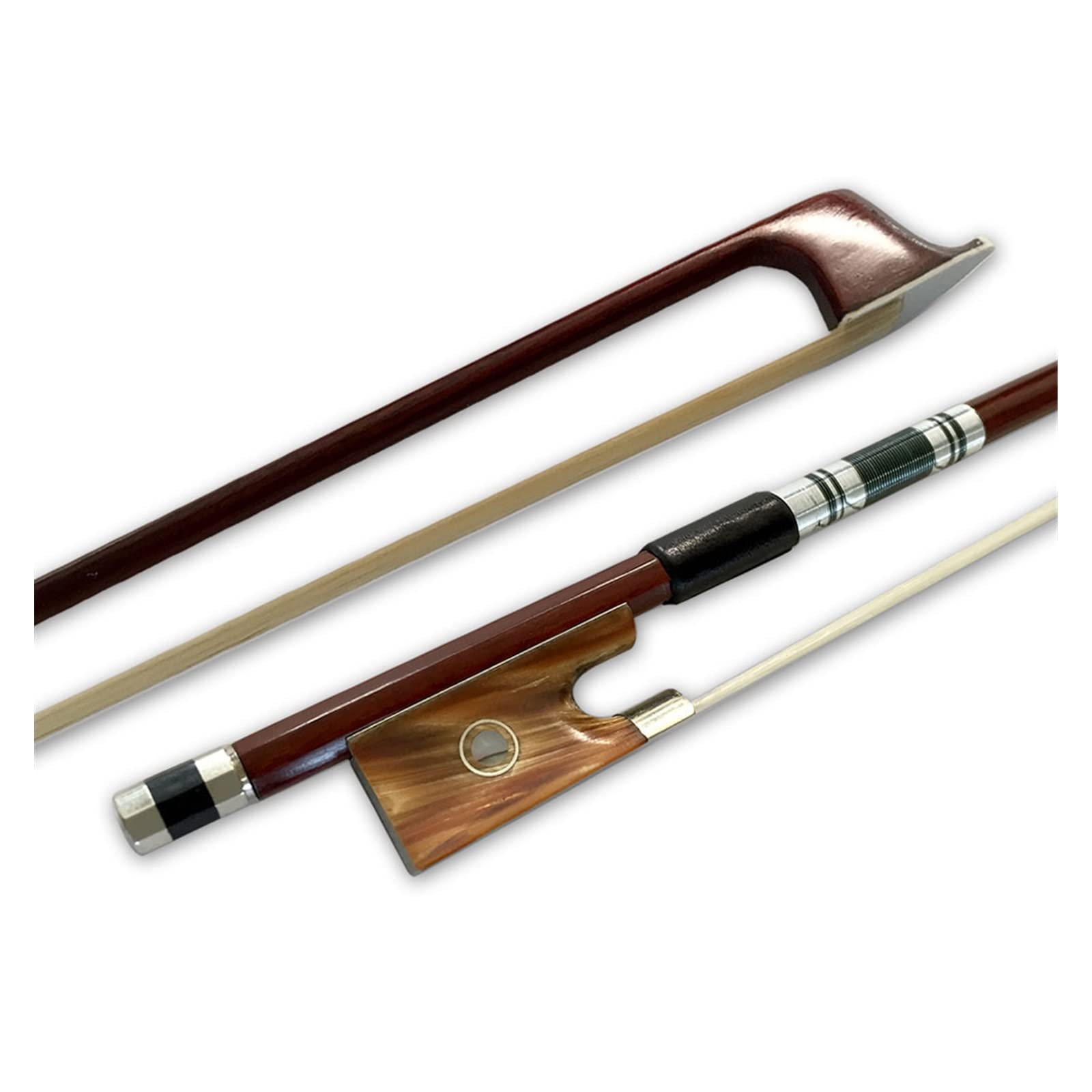 TSTS Geigenbogen 4/4 Geigenbogen Ochsenhorn Frosch Rosshaar Brasilholz Geigenbogen Geigenteile (Color : Bn, Size : 4-4)