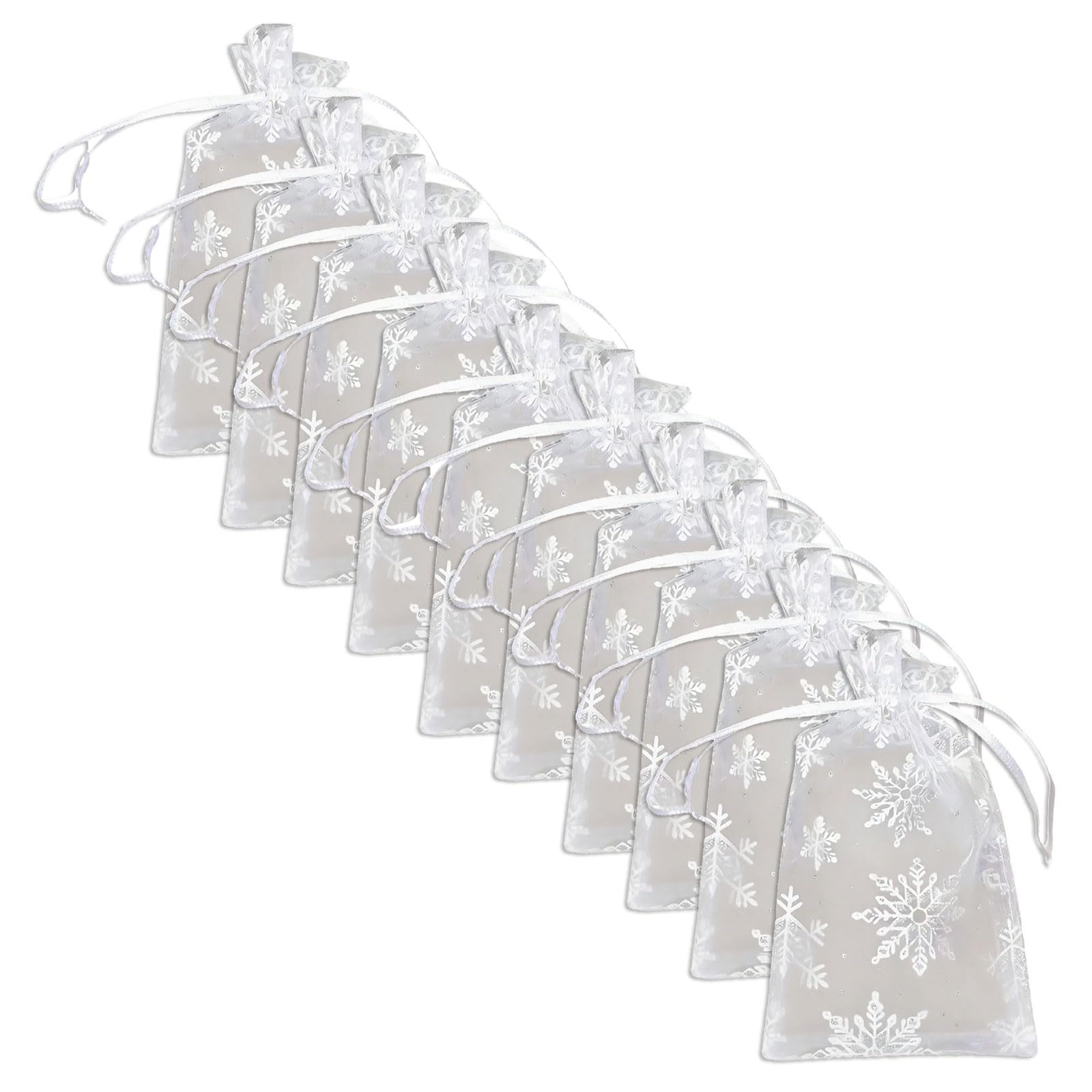Klynovalu Glittering Snowflakes Printed Grids Drawstring Sacks to Store Stationery Toy and Supplies Jewelry Organizers Bag Glittering Snowflakes Bag