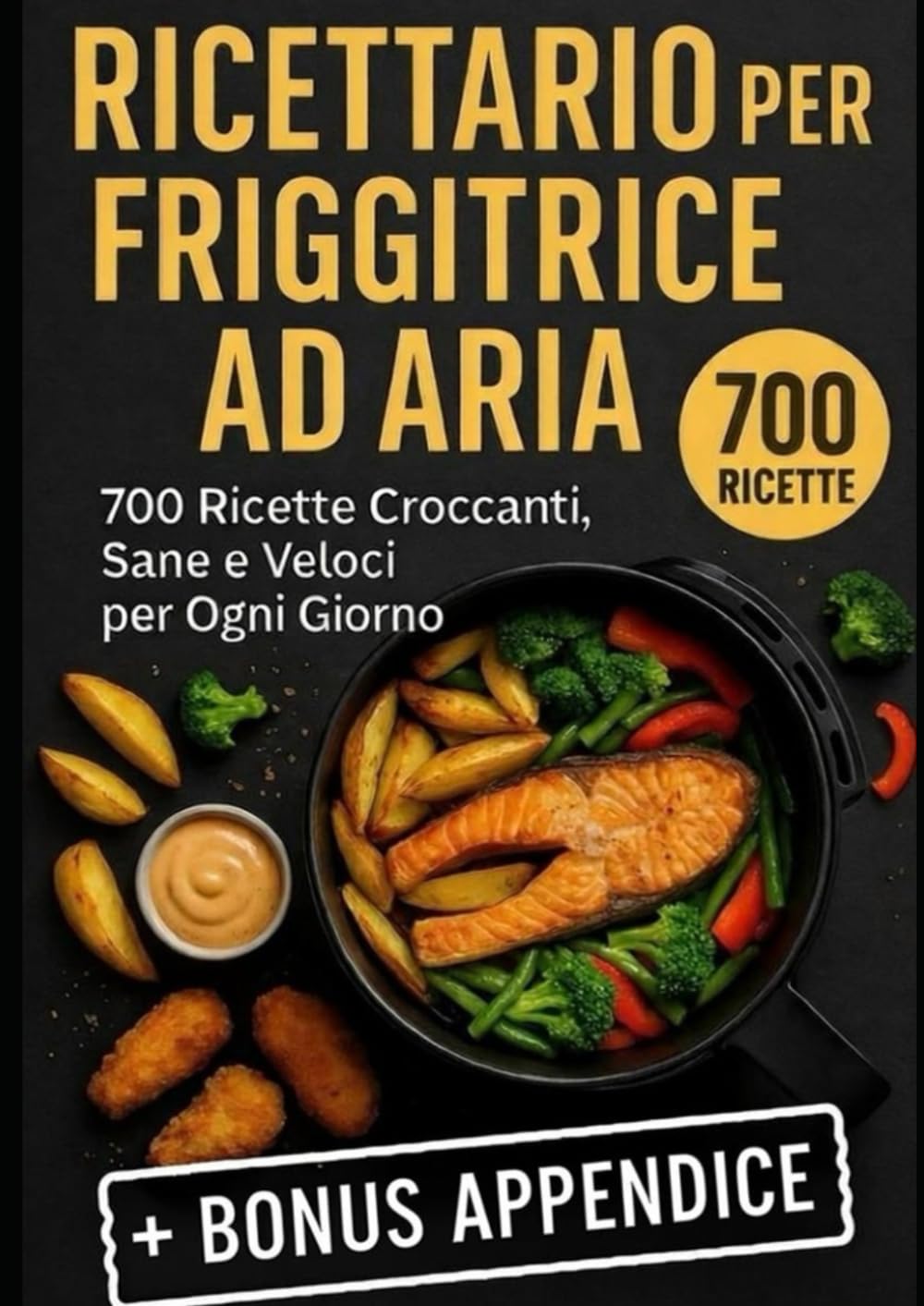 RICETTARIO PER FRIGRITTRICE AD ARIA - 700 RICETTE CROCCANTI,SANE E VELOCI: MANUALE DI RICETTE ADATTO A TUTTI I MODELLI DI FRIGGITRICE AD ARIA