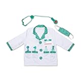 Melissa & Doug Doctor Costume Dress-Up Set for Kids (8-Piece) – Pretend Play Outfit with Stethoscope, Coat & Accessories – Role Play Toys for Boys & Girls Ages 3+