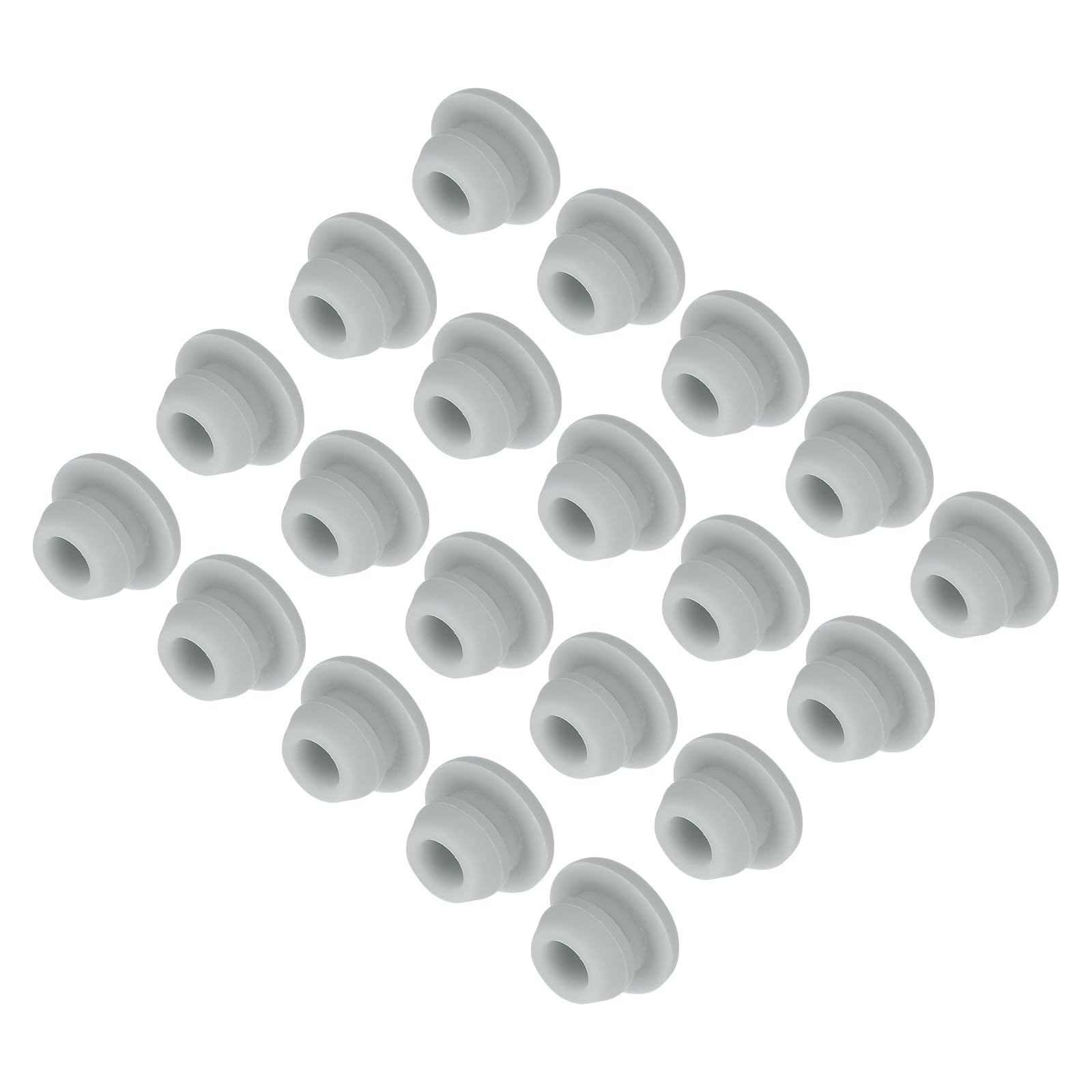 MECCANIXITY 30pcs Silicone Snap in Locking Hole Plugs,6.5mm/0.3 Inch Mounting Diameter Narrow Groove Width 2mm Panel Seal Cover Round for Kitchen Bulkheads Waterproof Sealing Plugs Grey