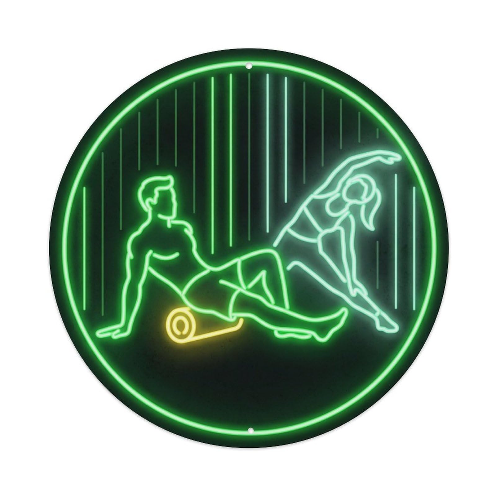 Vintage Faux Neon Gym Retro Bodybuilding Fitness Recovery Metal Tin Sign