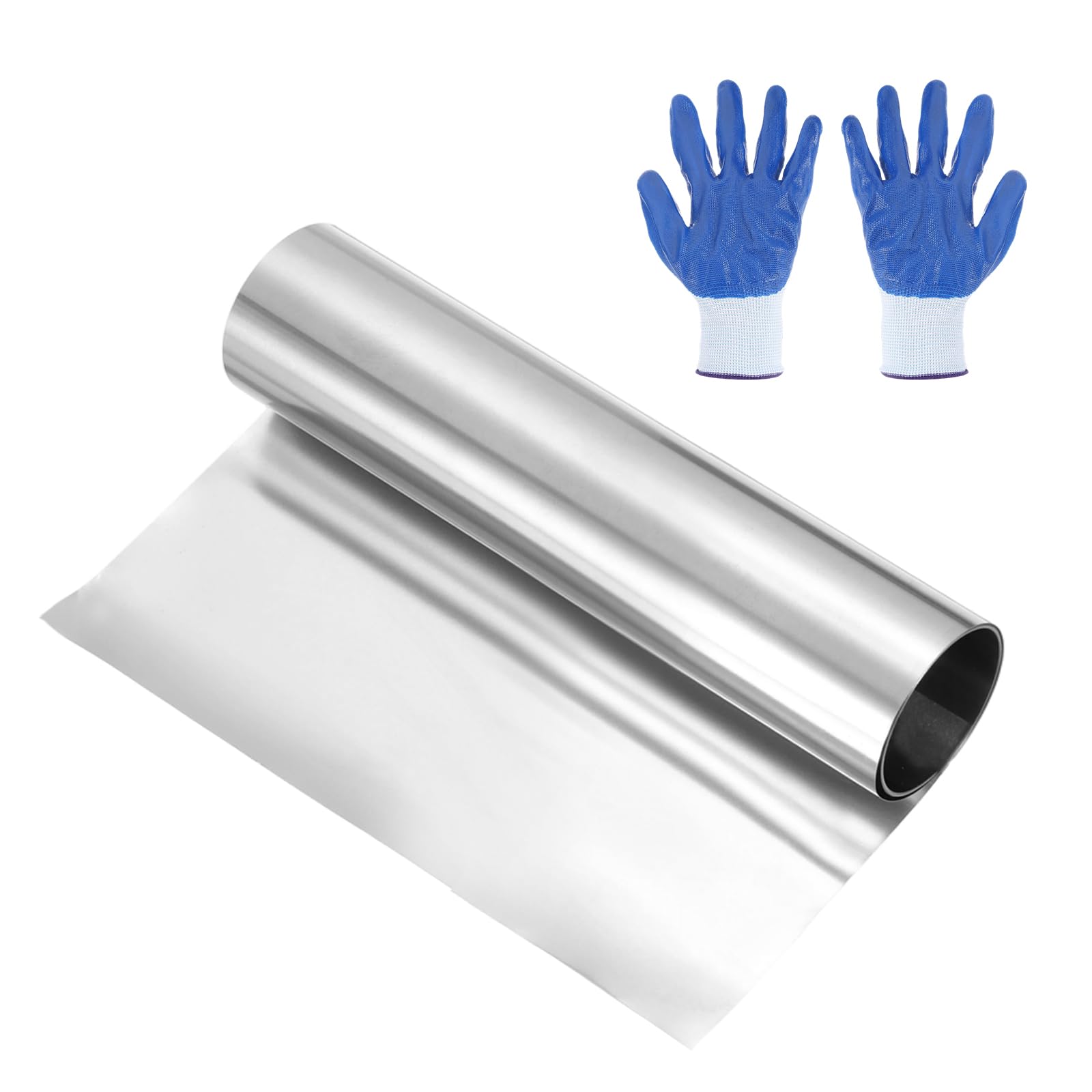 QUARKZMAN Lámina De Acero Inoxidable 304 Rollo De Papel De Aluminio 0.1mm X 150mm X 1m Tira Metálica Placa De Acero Inoxidable Lámina Manualidades DIY Equipos Electrónicos Plateado