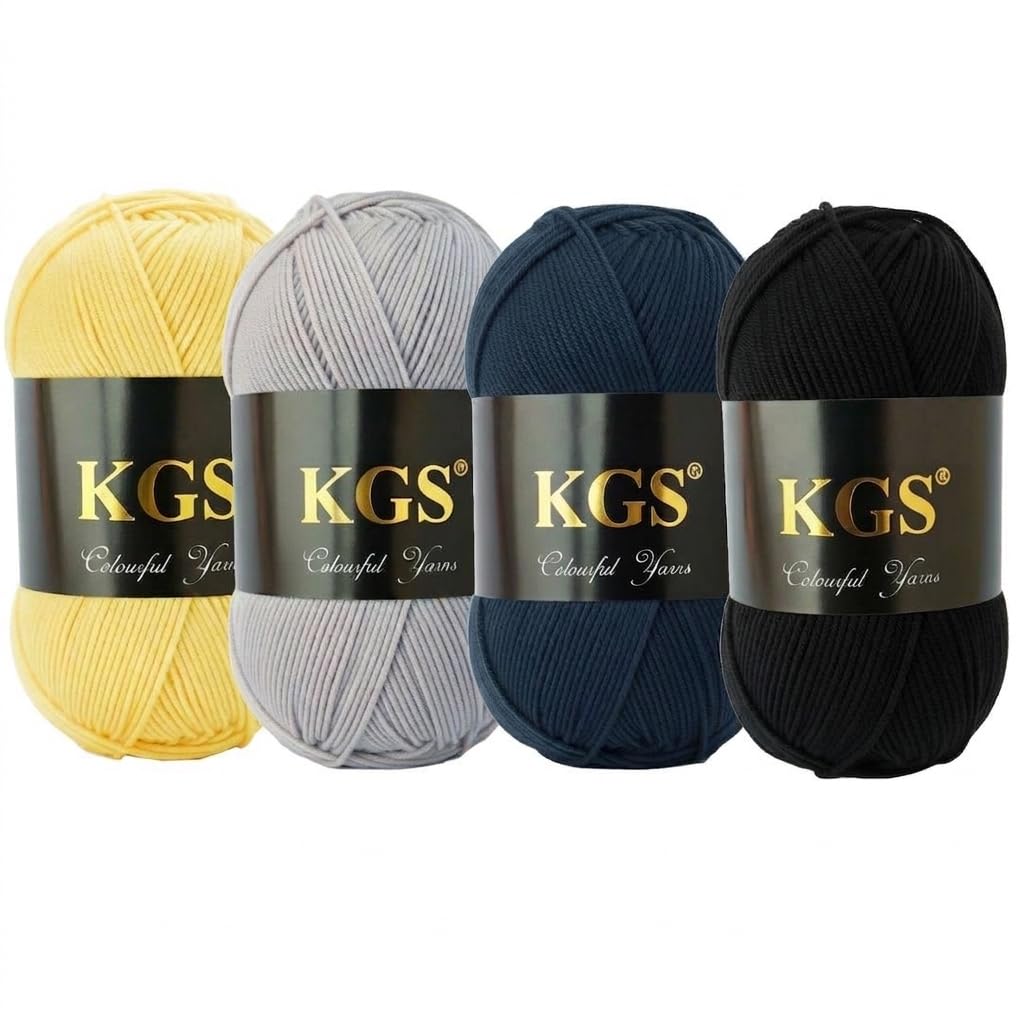 KGS Acrylic Yarn Pack | Soft Acrylic Knitting Yarn | 4 × 50g Skeins (200g Total) | Smooth & Durable Craft Yarn for Knitting, Crochet & DIY Projects (Urban Dawn)