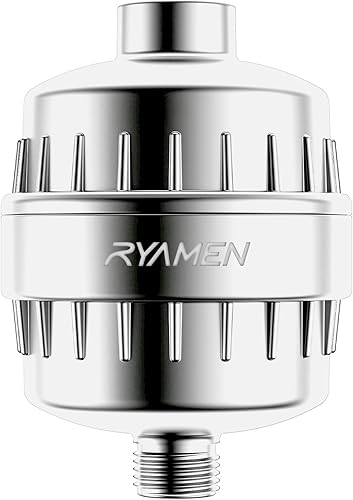 Ryamen Filtro de ducha resistente, filtro de agua de ducha, filtro de cabezal de ducha 99% de eliminación para agua dura, metales pesados, cloro (1