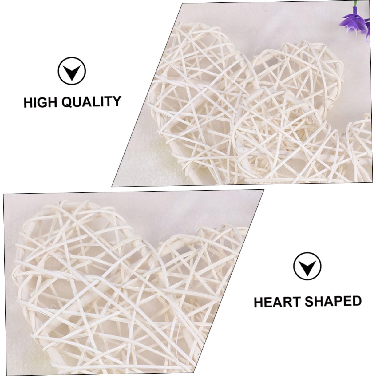 VICASKY 10 Pezzi Cuore di Vimini Verde Acqua Arredamento Nuziale Vite Cuori di Vimini UV Decorazioni Natalizie Natale Decorazioni Pendente di Calore Sfera Pendente Decorativa Rattan Bianca