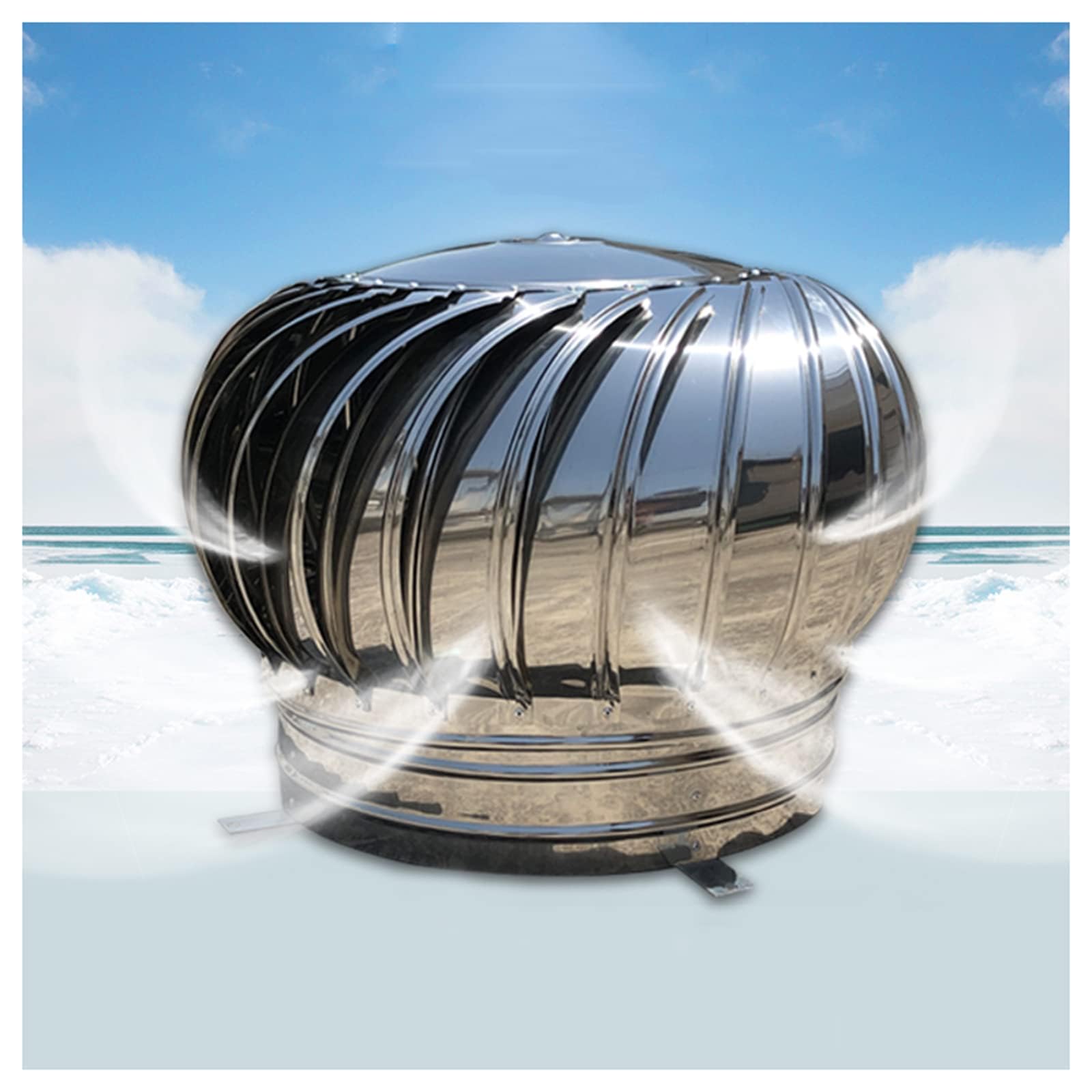 Sombrerete Giratorio para Chimenea, Ventilador de turbina de Acero Inoxidable, Rejillas de ventilación para techos, Ahorro de energía para Casas, fábricas, áticos y granj