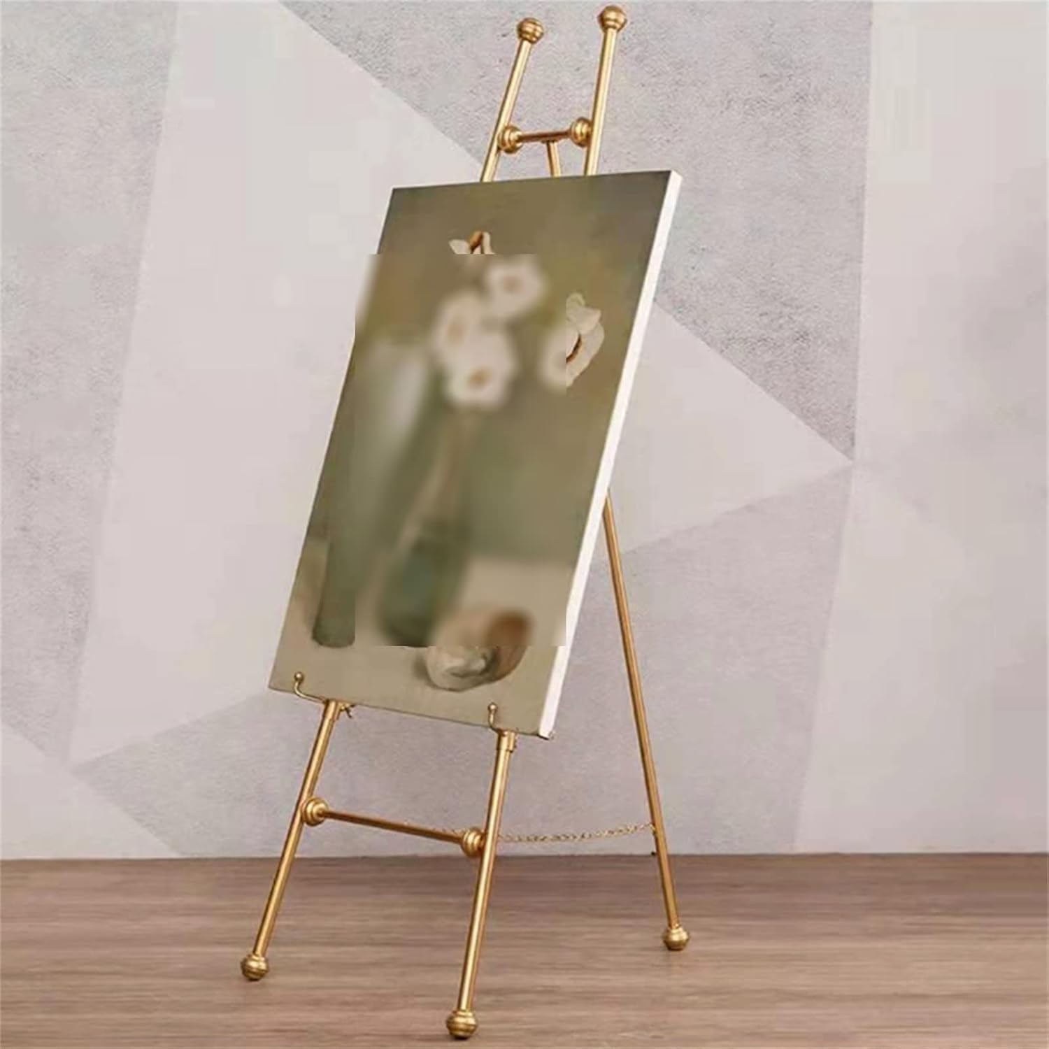 Supporto per pittura, 120/150 cm di altezza, regolabile, cavalletto artistico portatile per adulti, robusto cavalletto pieghevole in metallo, per matrimoni, mostre, oro (120 cm)