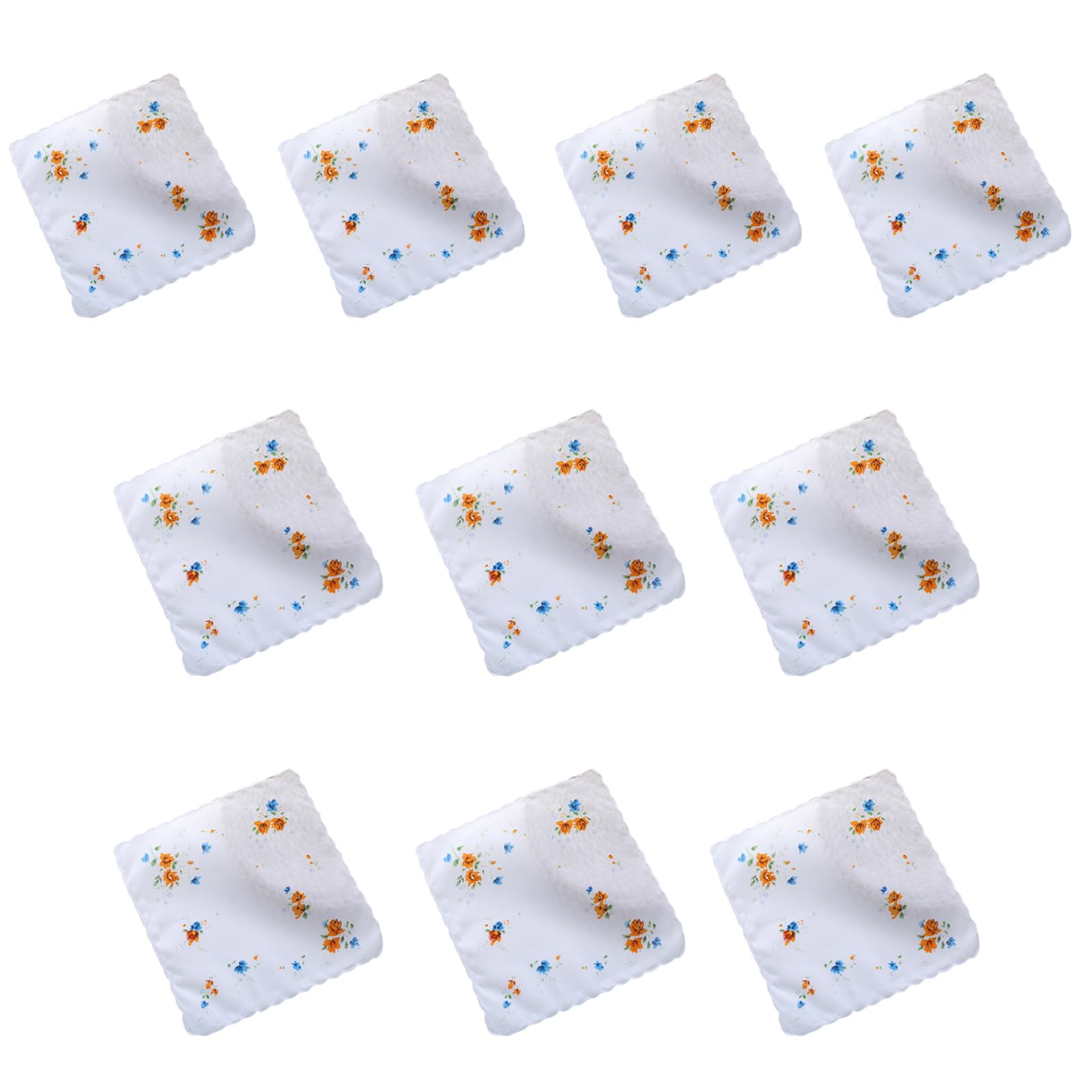 GTYLF 10Pcs Women Florals Handkerchiefs Pocket Hankies Cloth Bandana Wedding Party for Girl Square Handkerchief