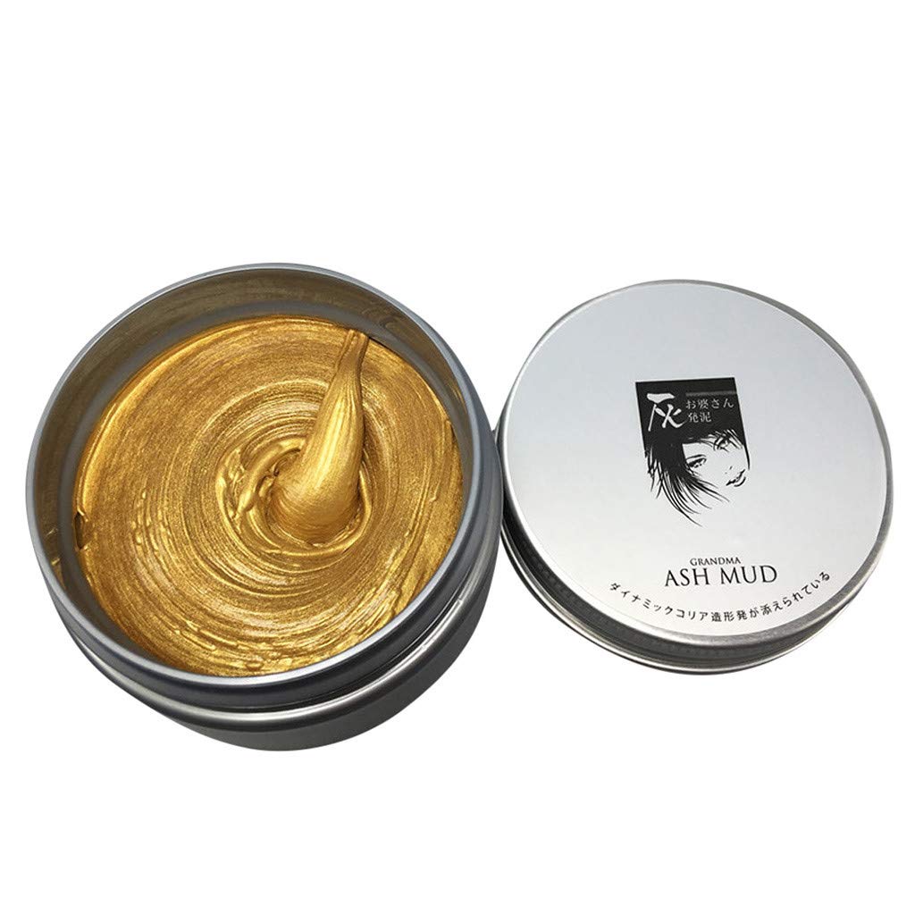 Temporary Hair Color Wax, Cnebo Disposable Hair Dye, Hairstyle Coloring Cream for Party, Cosplay, Halloween, Men Women Hair Molding Paste (Gold)