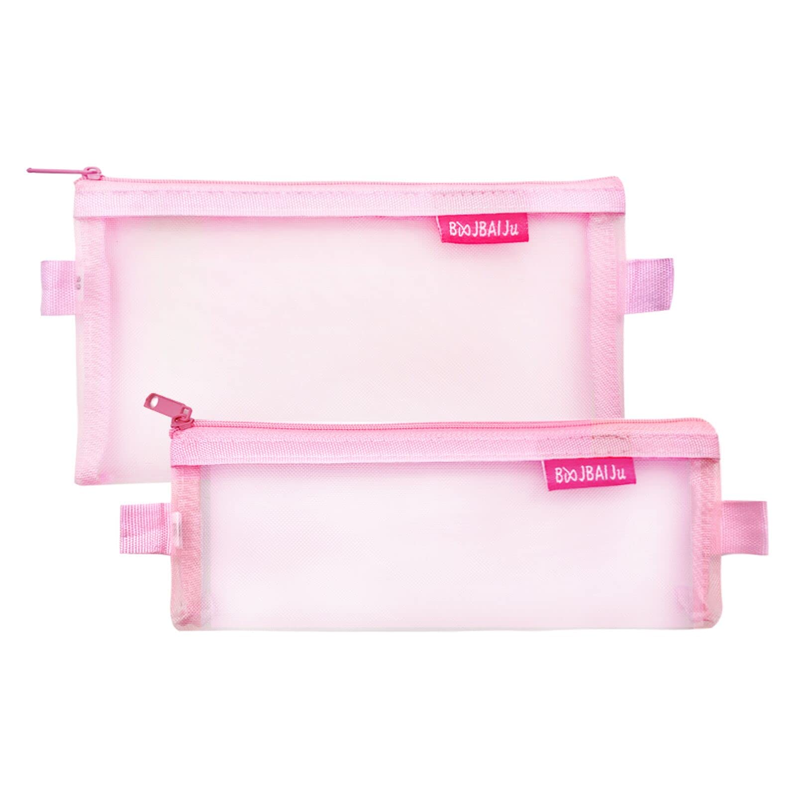 Estuche Transparente Para NiñAs, Rosa Estuche Plastico Transparente Estuche PequeñO Para NiñOs Bolsas De Plastico Con Cierre Cremallera Bolsas Con Cremallera Para Mujeres 2 Tallas (Paquete De 2)