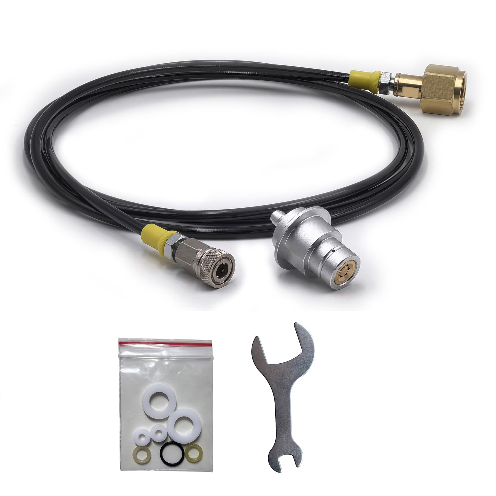 DRYHTEN Set di Tubi per Gasatore d'Acqua Esterno con Adattatore di Rifornimento CO2 Schlauchkit 1metro/2.5metri con Connettore Quick Connect per Sodastream Terra, DUO, ART, Gaia (Lunghezza Tubo 2.5 m)
