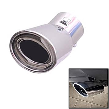 GOLSM Car Single Oval Pipe Car Exhaust Silencer Tipe Chrome for Ford Ecosport