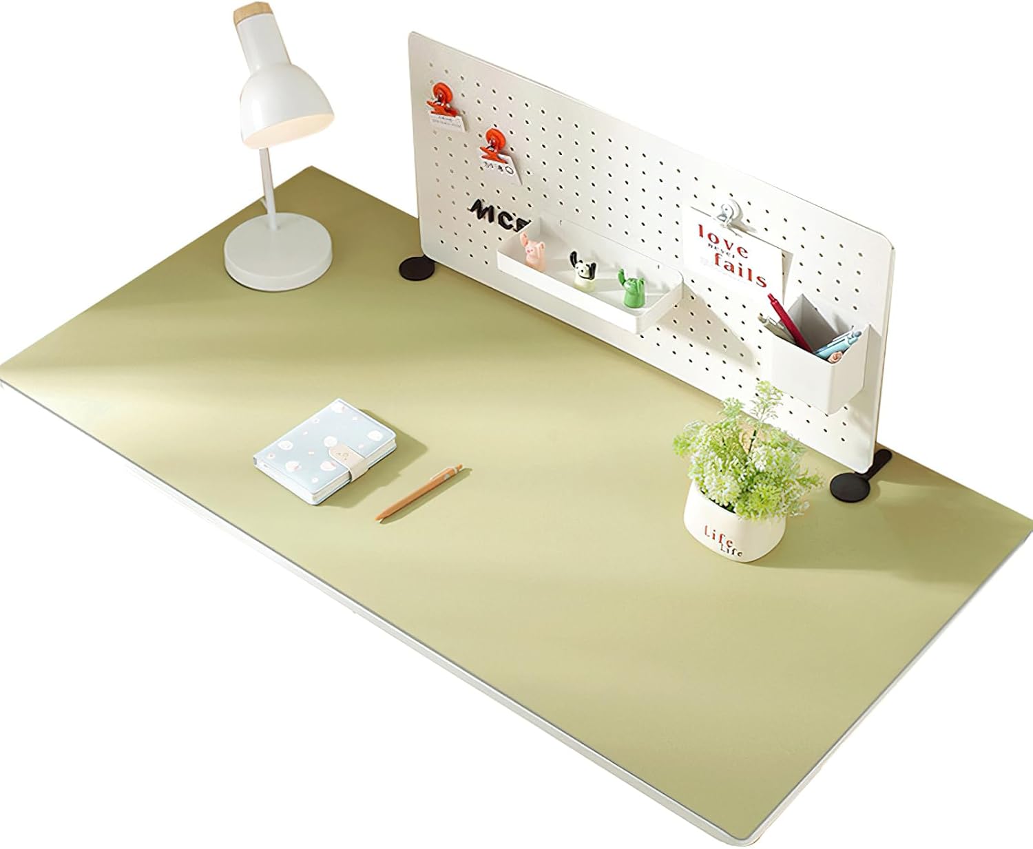 Silicone Computer Desk Mat Desk Blotter Pad Large Mouse Pad PU Desk Pad Protector Desk Accessories for Keyboard Mouse Water-Oil Proof Matcha Green 19.2"*39.4"