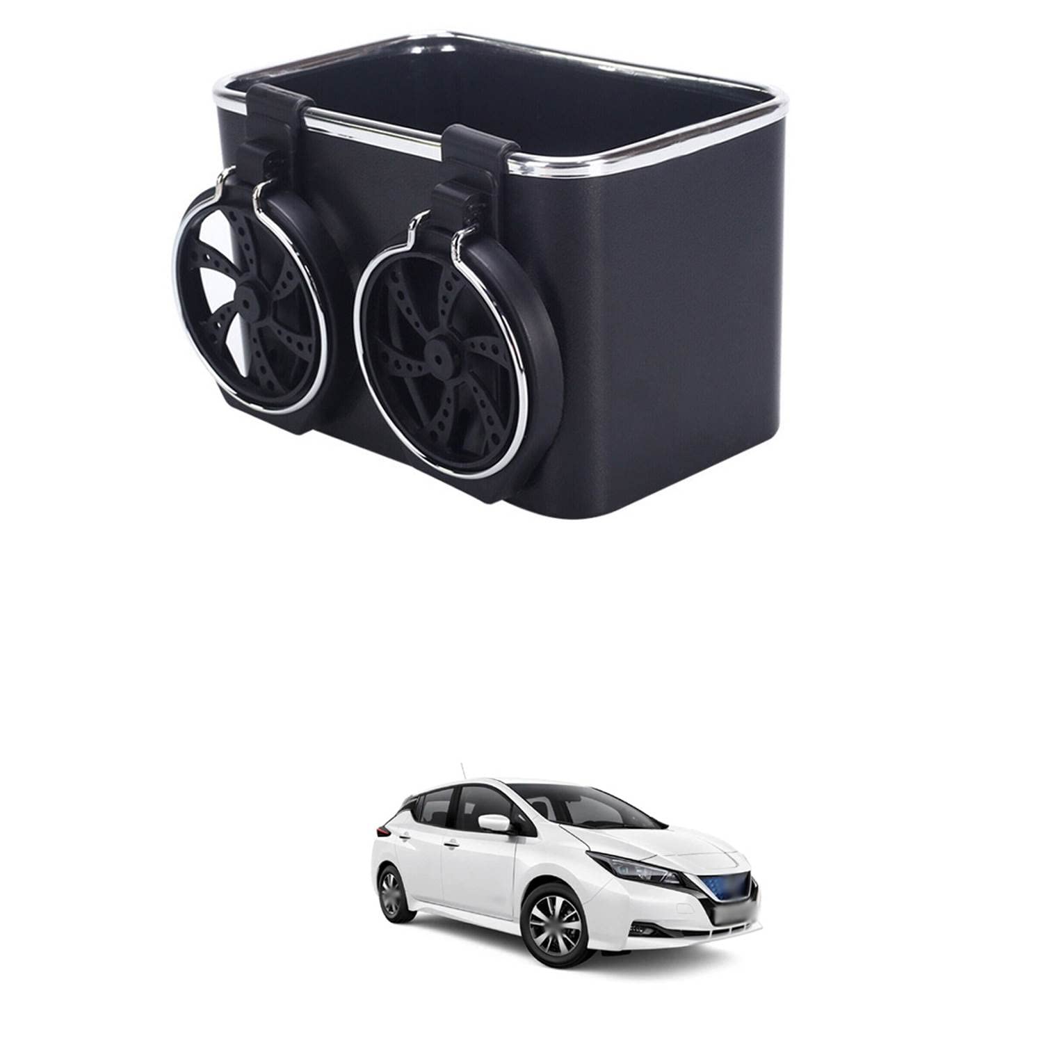 PRIKNIK Universal Multifunctional Tissue Box + Cup Holder Armrest Box Car High-End Car Seat Back Storage Box Car Compatible with N-ISSAN L-EAF E-V