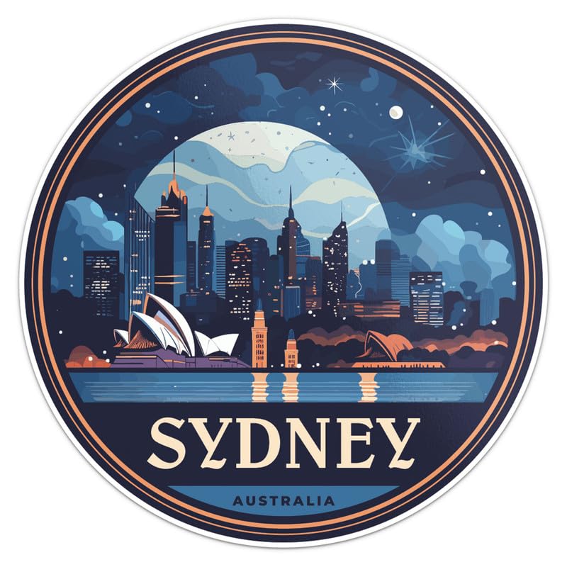 Australia Sydney City Sticker - Waterproof Vinyl Decal for Car Bumper, Laptop, Water Bottle, Luggage, Wall, and Window, Size - 3'' X 3''