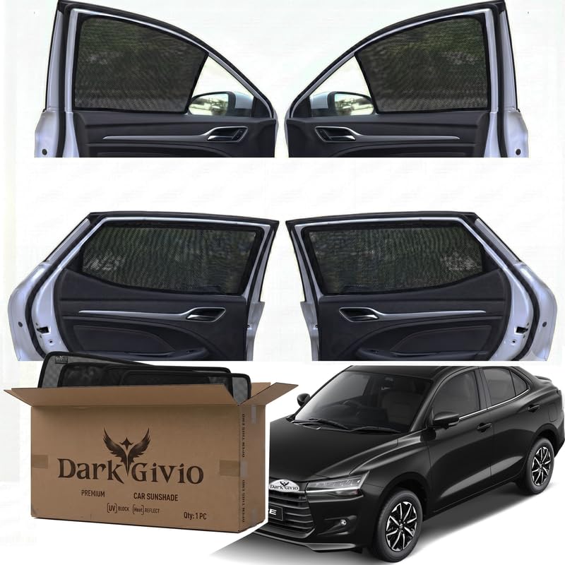Image of Car Window Sun Shade Protector for DZIRE T 5 (2024 Model) | Exact Fit Non-Magnetic Half Cut Sunshade (Set of 4 /6) | UV Blocker Side Window Car Curtains & Interior Accessory