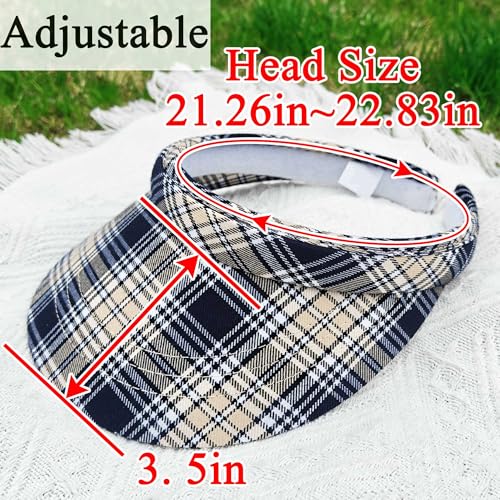 Image of 2 Pack Visor Women Men Sun Hat Clip On Visors Adjustable Sport Wide Brim Cap