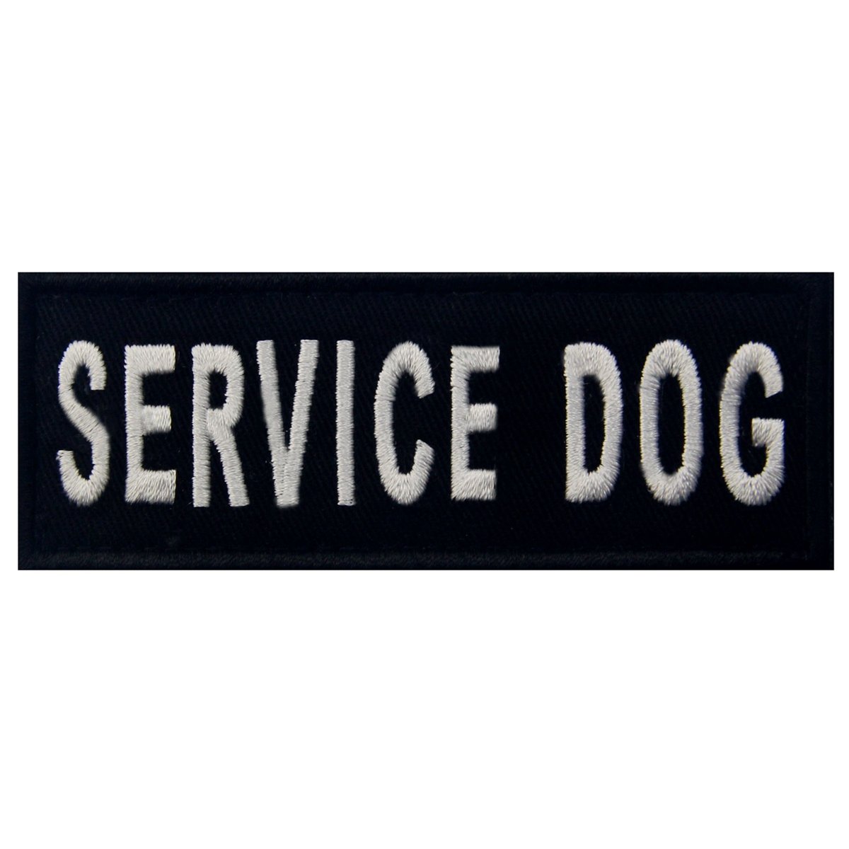 Service Dog Vests/Harnesses Emblem Embroidered Fastener Hook & Loop Patch, 4 X 1.5 Inch