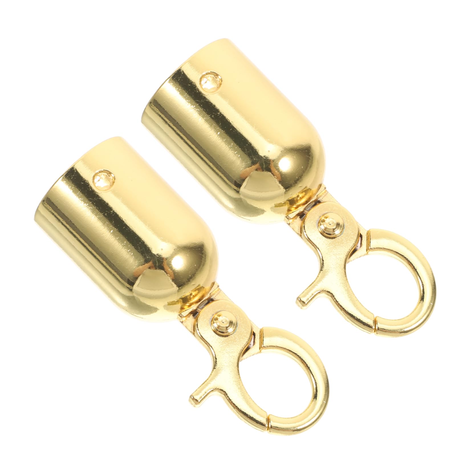 SOESFOUFU 2pcs Stanchion Rope End Stopper Barrier Rope End Caps with Snap Hook Heavy Duty Rope Cord End Snap for Crowd Control Queue Divider Golden