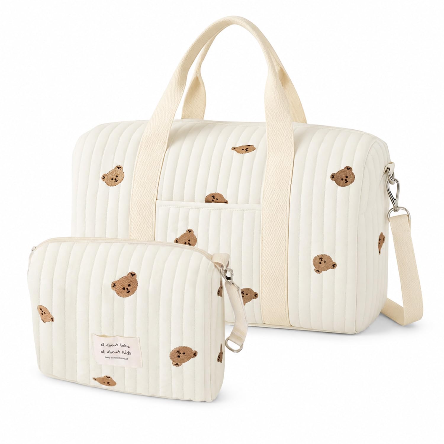 Cumnvulnt Large Capacity Baby Changing Bags, Multi-functional Nappy Bag for Mom and Dad, Waterproof Stylish Baby Hospital Bag with Insulated Pockets and Changing Mat