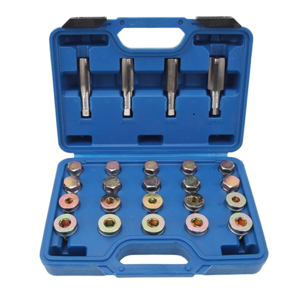 Kit di riparazione filettatura coppa olio da 64 pezzi Set di strumenti per tappo di scarico del cambio della coppa M13 M15 M17 M20