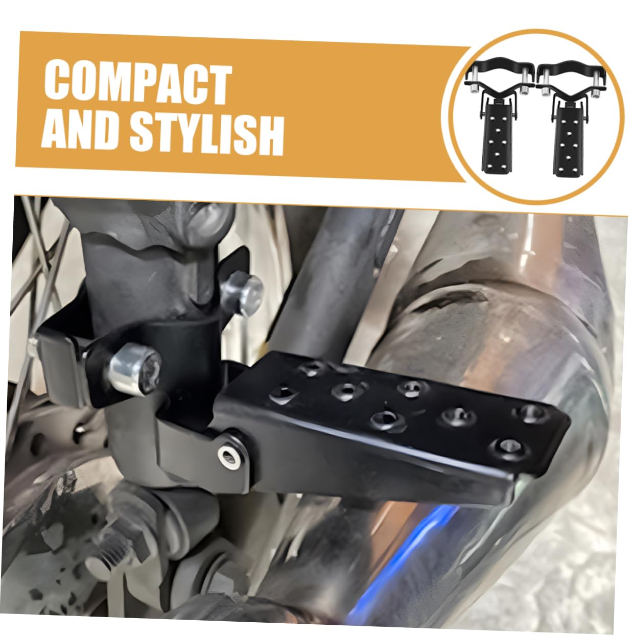 Mobestech 4 Pairs Steel Bike Rear Seat Pedal Folding Footrest Rear Bike Seat Pegs Cycling Pedal Accessory