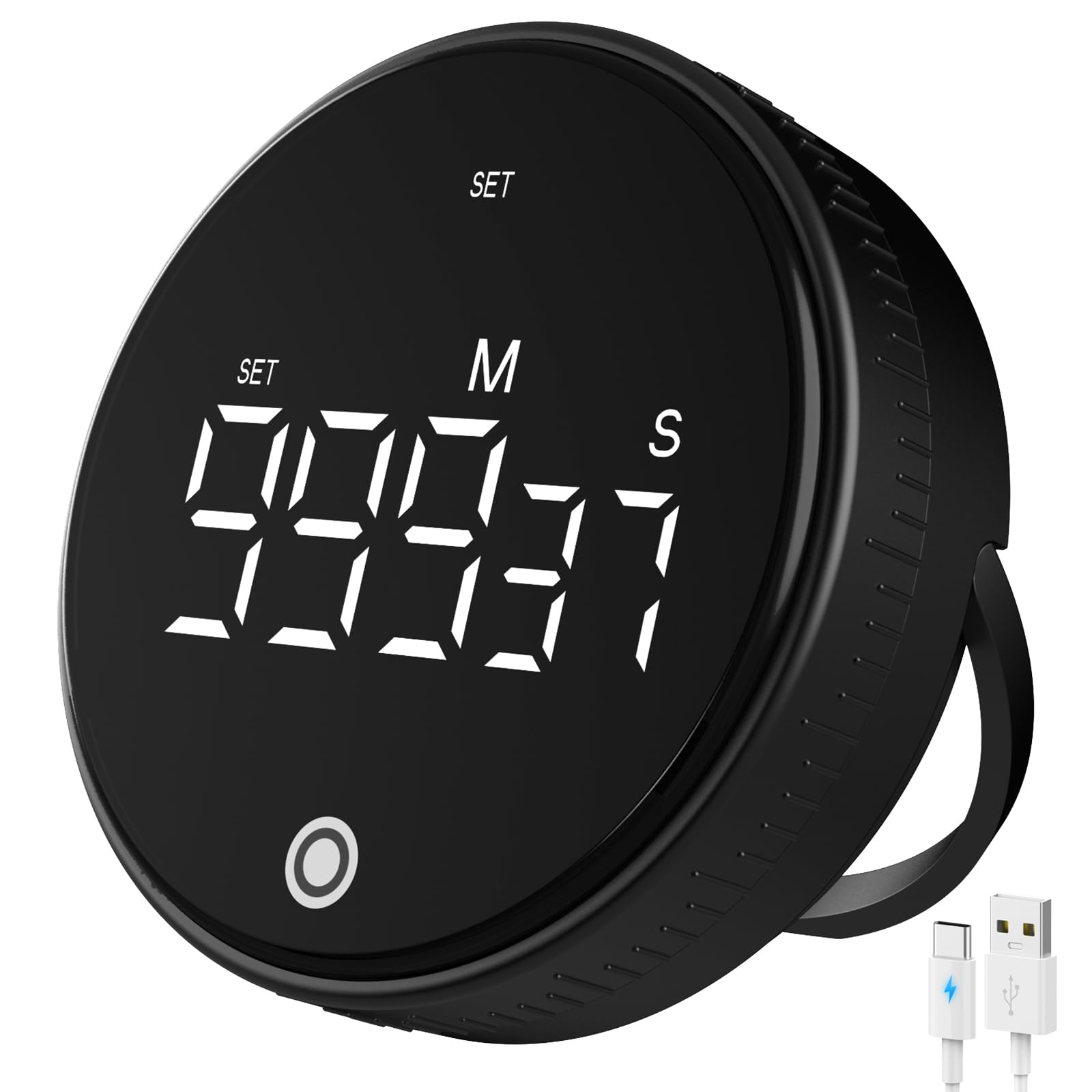 999 Minutes,Digital Kitchen Timer,with Large LED Display ,Magnetic Countdown Countup Visual Timer,rechargeability,for Classroom Cooking Fitness Baking Studying Teaching,Easy for Kids & Seniors