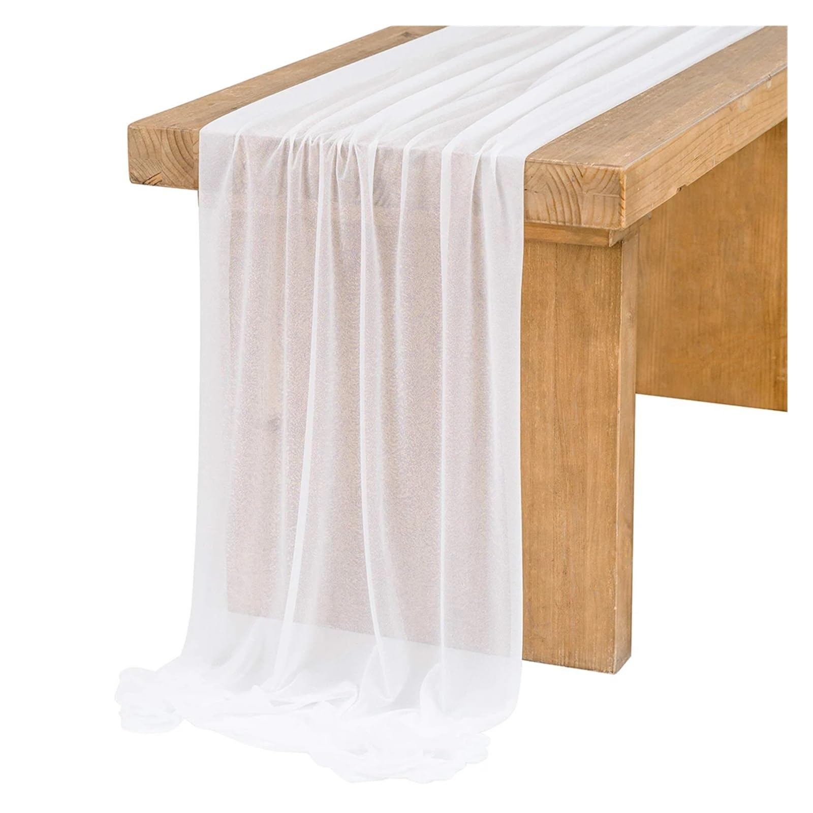 Chiffon Table Runner Chiffon Table Runner Vertical Tablecloth for Decorations Shiny Fabric Merry(Color 1,30x180CM)