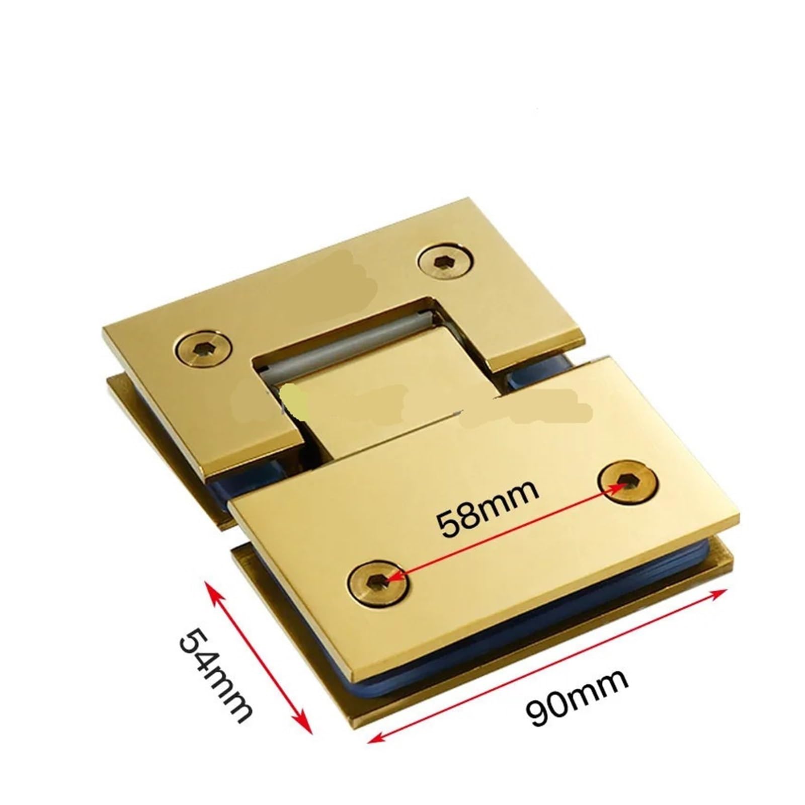 Bisagras para mamparas de ducha Abrazadera de soporte vidrio 90/180 grados for bisagra puerta ducha, acero inoxidable, resistente, for muebles, piezas repuesto(Golden)