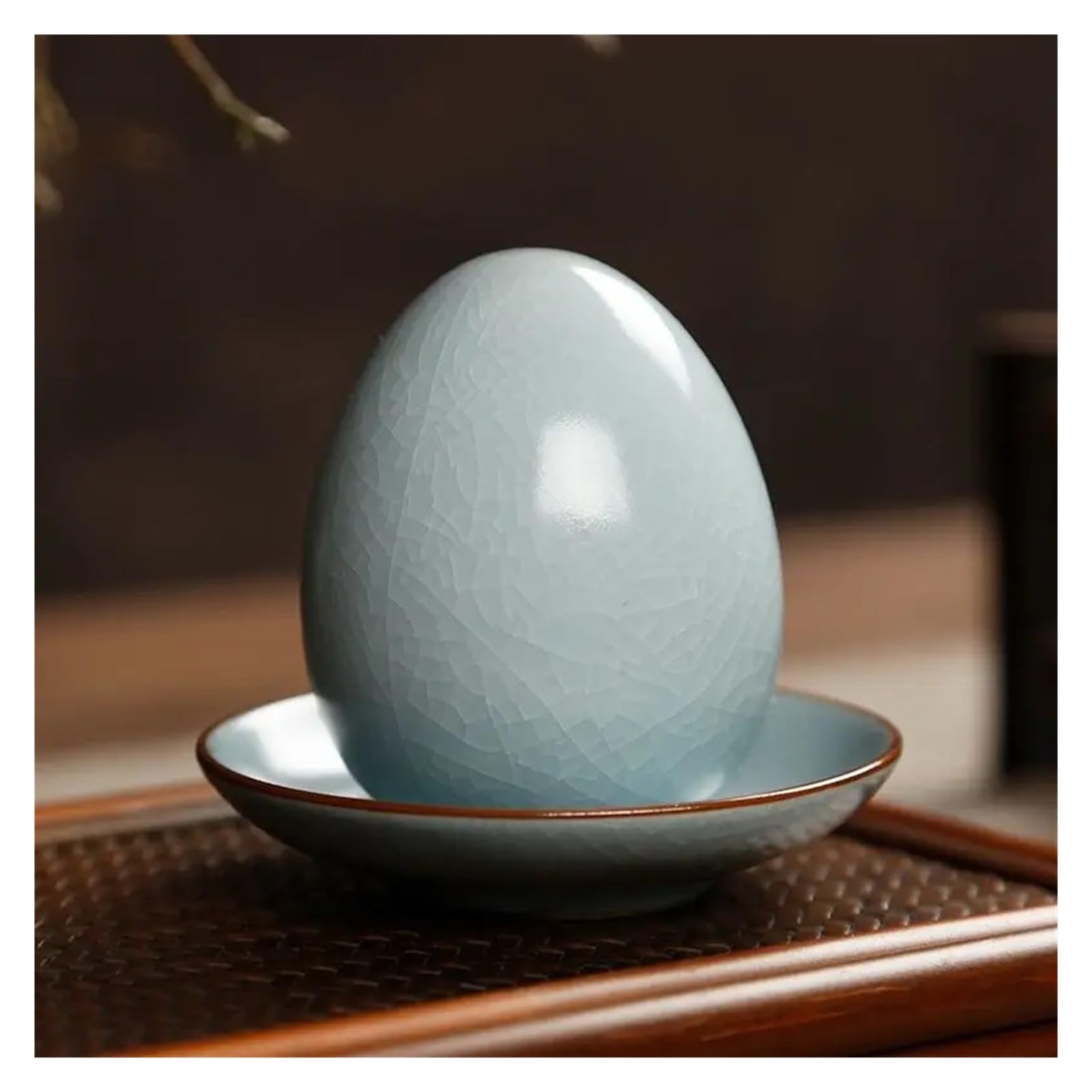 Ru Kiln Crackle Tea Pet, huevo de té de cerámica nutrible