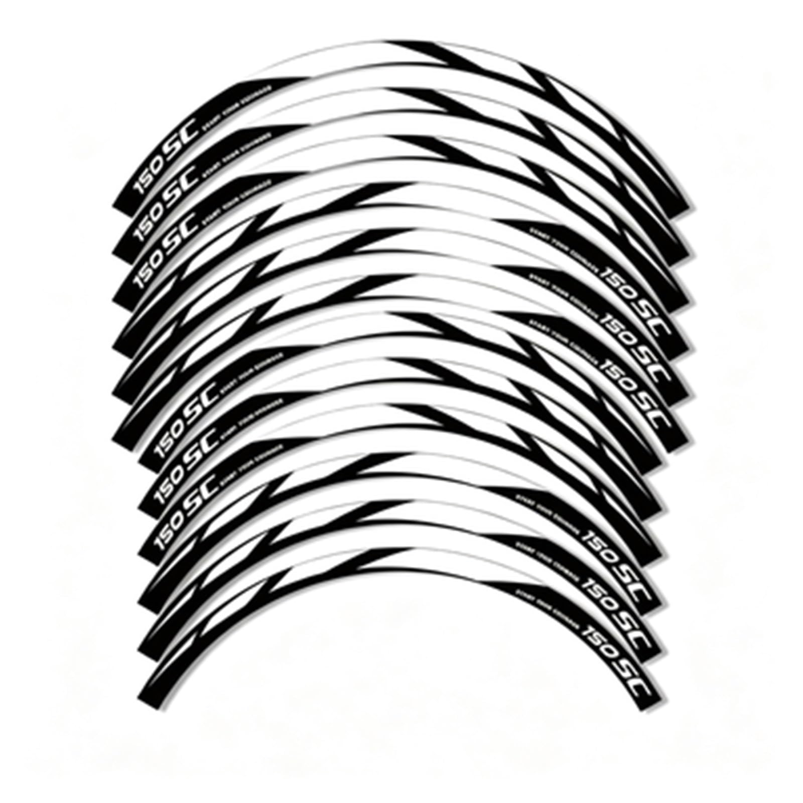 Reflective Motorcycle Wheel Stickers 14″13″ Rim Decals Hub Stripe Tape for CFMOTO 150SC SC150 Motorbike(Color2)