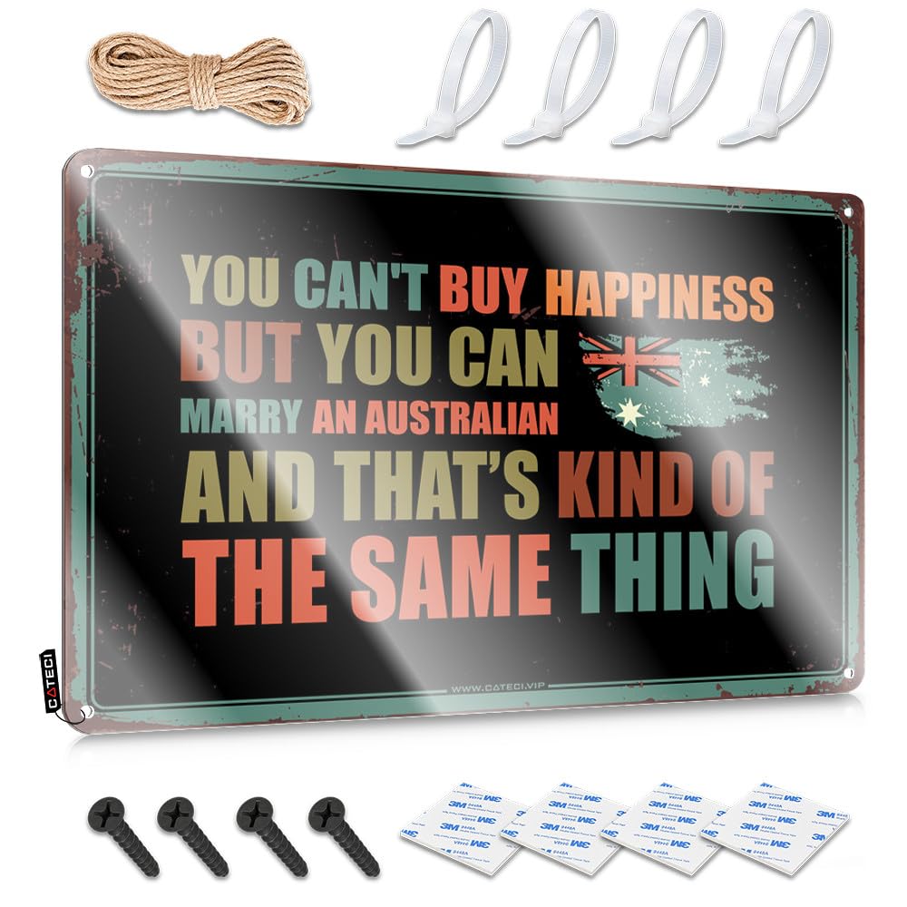 Fzfn Colour Funny Wall Signs Housewarming Ready To Hang - You Can't Buy Happiness But You Can Marry An Australian Accessories For House(30X40cm)